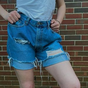 Handmade vintage Levi Jean shorts